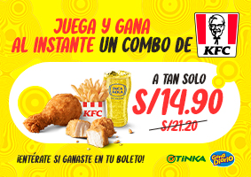 Promoción Juega y Gana al Instante: La Tinka y KFC