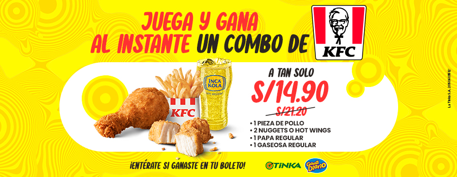 Promoción Juega y Gana al Instante: La Tinka y KFC
