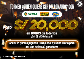 TORNEO ¿QUIÉN QUIERE SER MILLONARIO? CON TINKA, KÁBALA Y GANA DIARIO