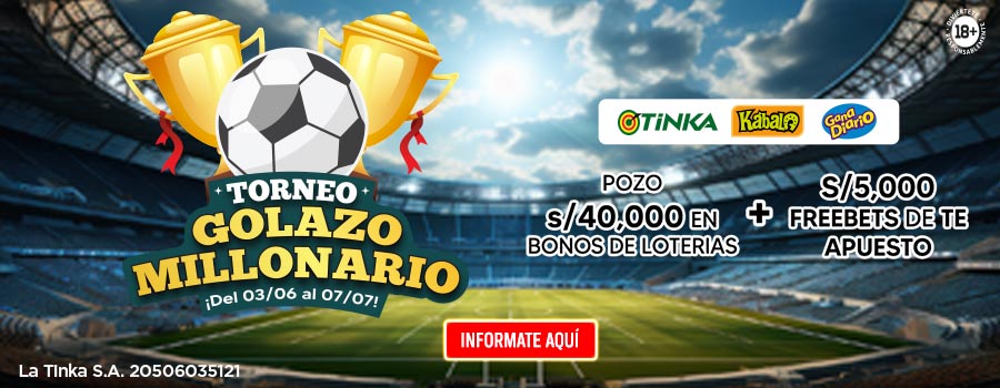 TORNEO GOLAZO MILLONARIO CON TINKA, KÁBALA Y GANA DIARIO
